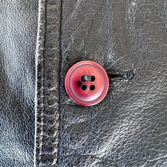 VTG 80s CHIA Distressed Leather Biker Vest Harley Davidson Eagle Patch Korea Med - Picture 7 of 16